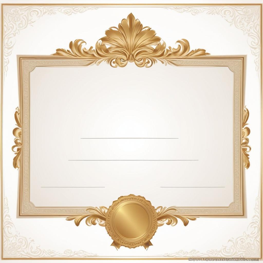 A blank certificate with a gold border A blank certificate with a gold border