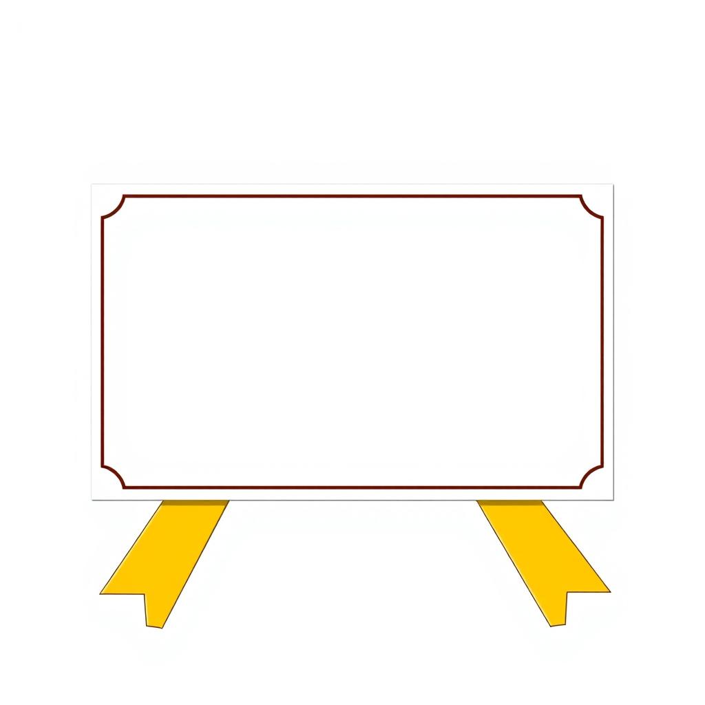 A blank certificate with yellow ribbons A blank certificate with yellow ribbons