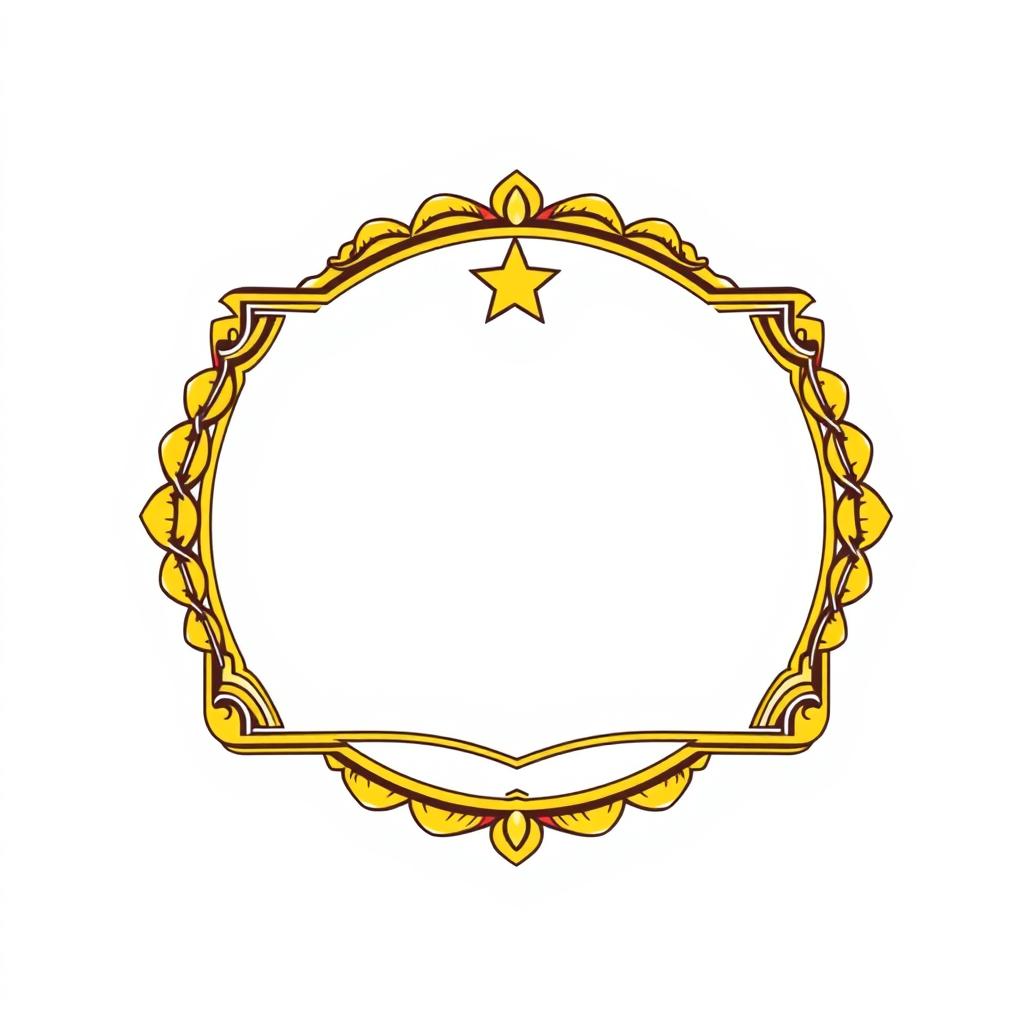 A gold frame with a star at the top A gold frame with a star at the top