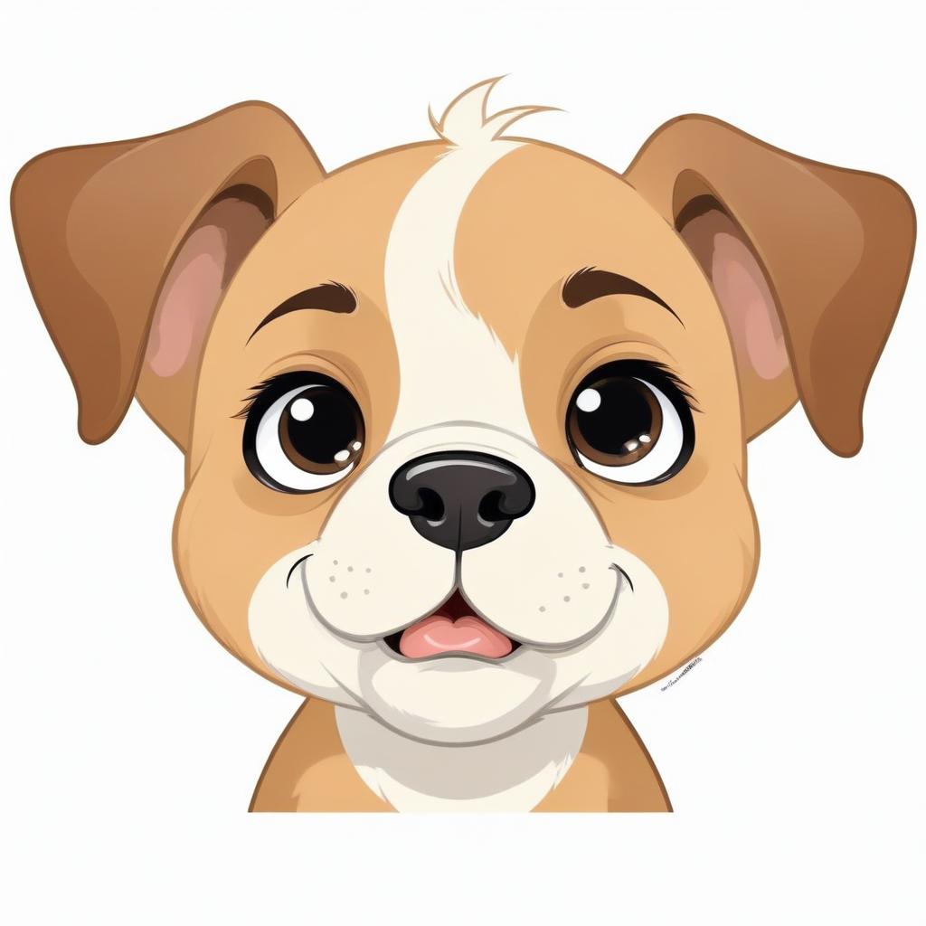 A cute cartoon dog smiles A cute cartoon dog smiles