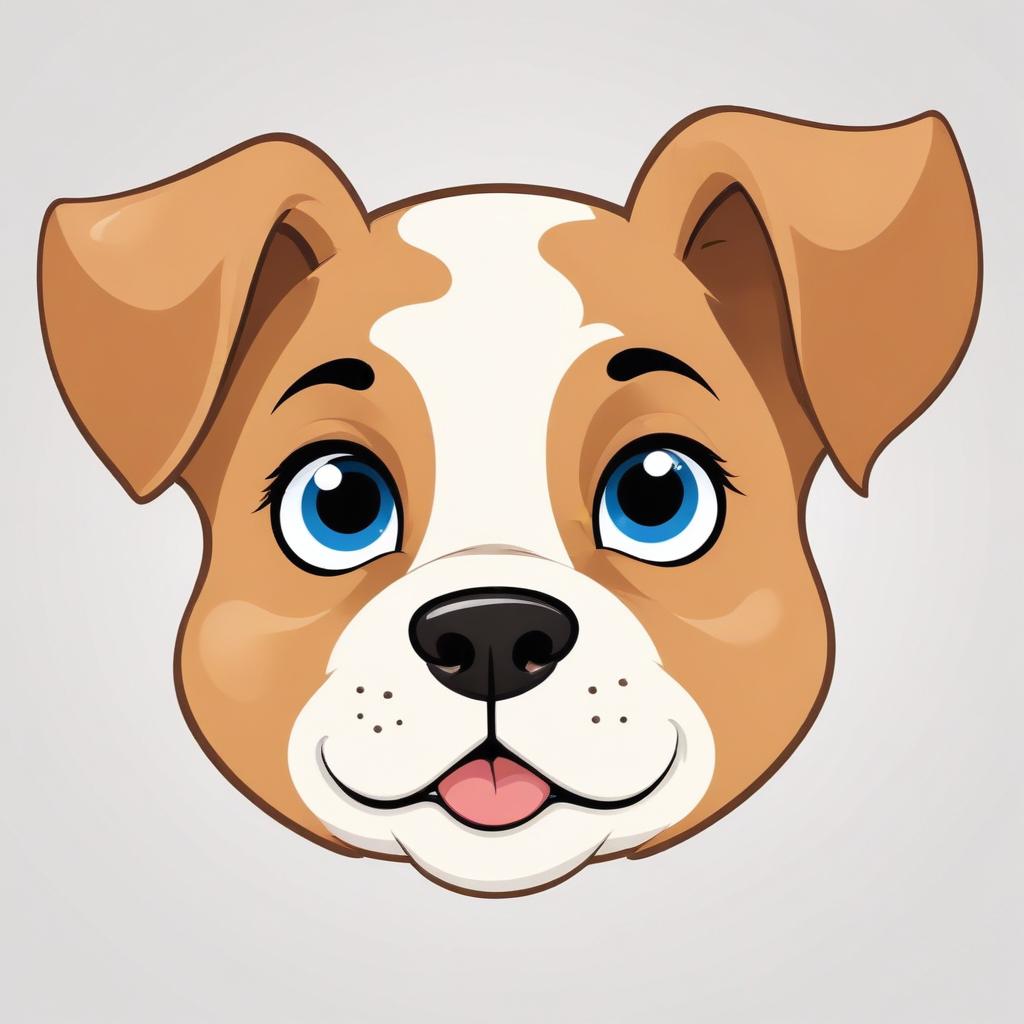 A cute cartoon dog with blue eyes A cute cartoon dog with blue eyes