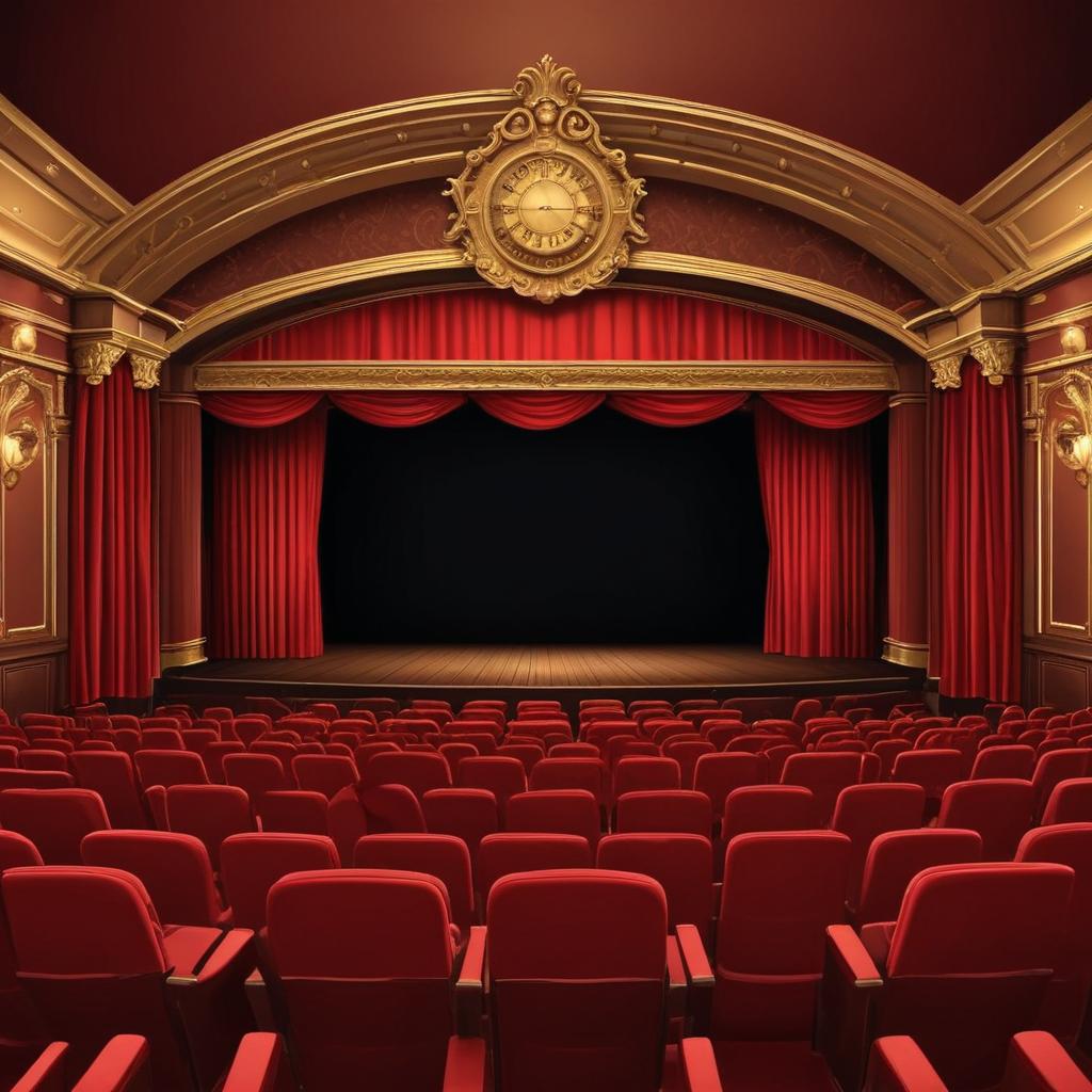 Empty theater seats await the show Empty theater seats await the show