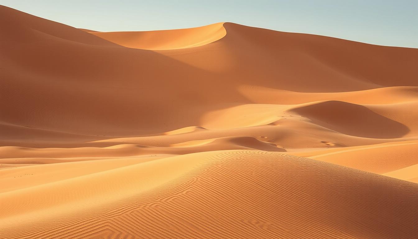 Sand dunes stretch across the sahara desert Sand dunes stretch across the sahara desert