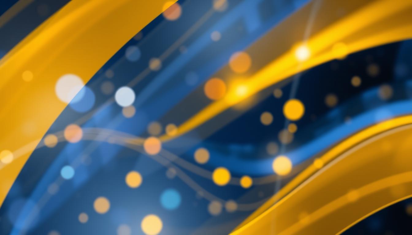 Abstract blue and yellow background with light bokeh Abstract blue and yellow background with light bokeh
