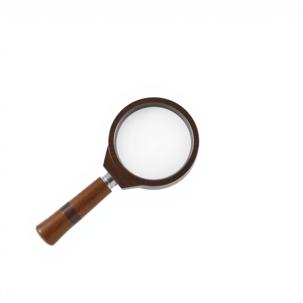 A magnifying glass with a brown handle A magnifying glass with a brown handle