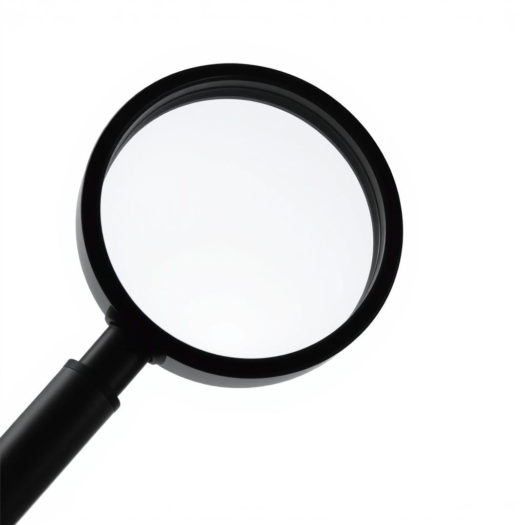 A magnifying glass with a black handle A magnifying glass with a black handle