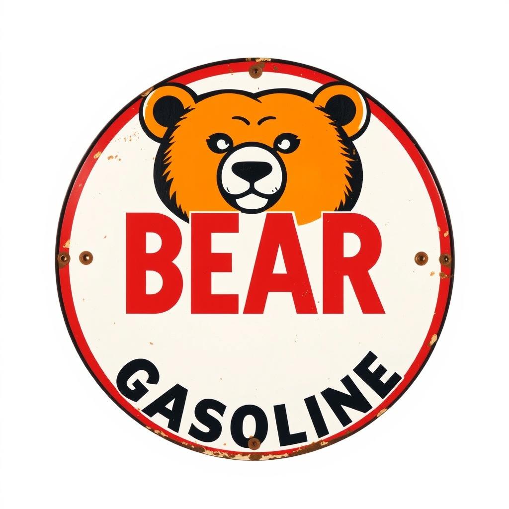 A vintage bear gasoline sign A vintage bear gasoline sign