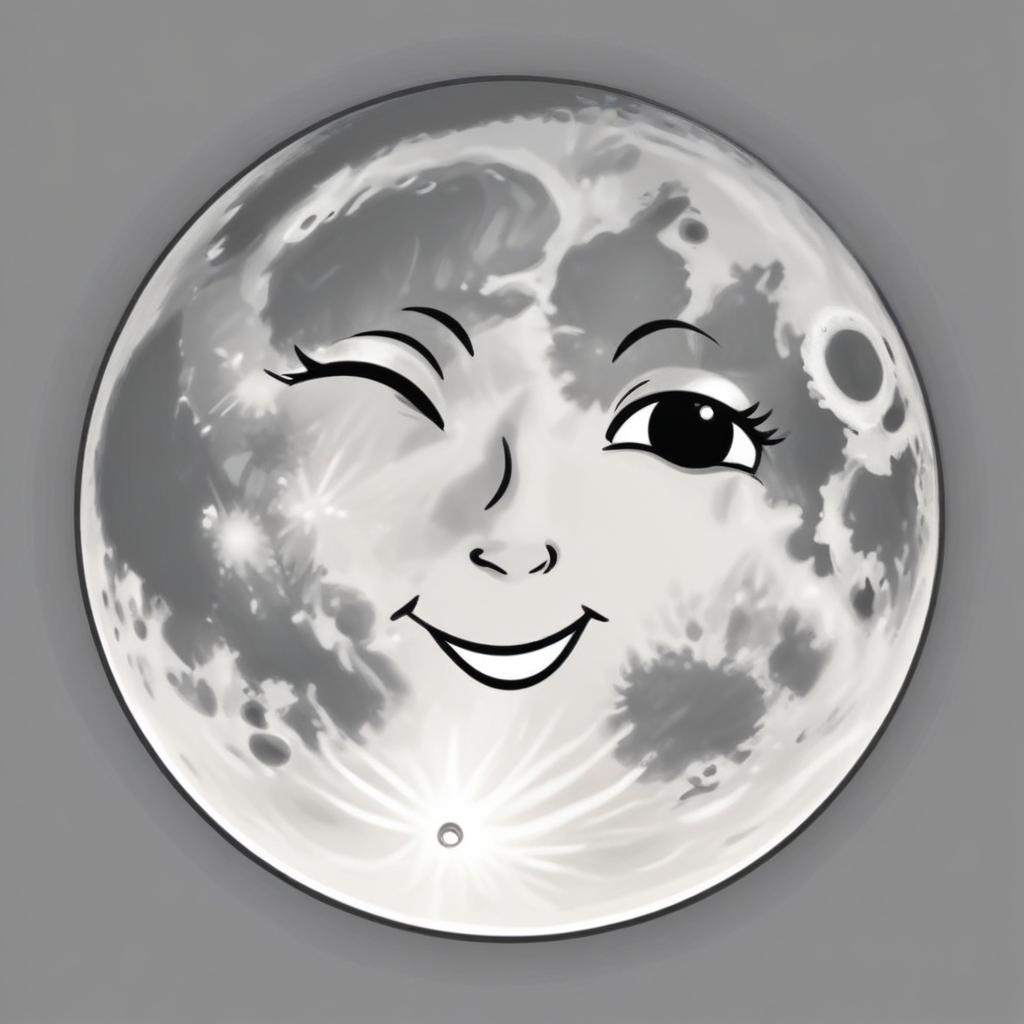 The moon winks at you from the night sky The moon winks at you from the night sky