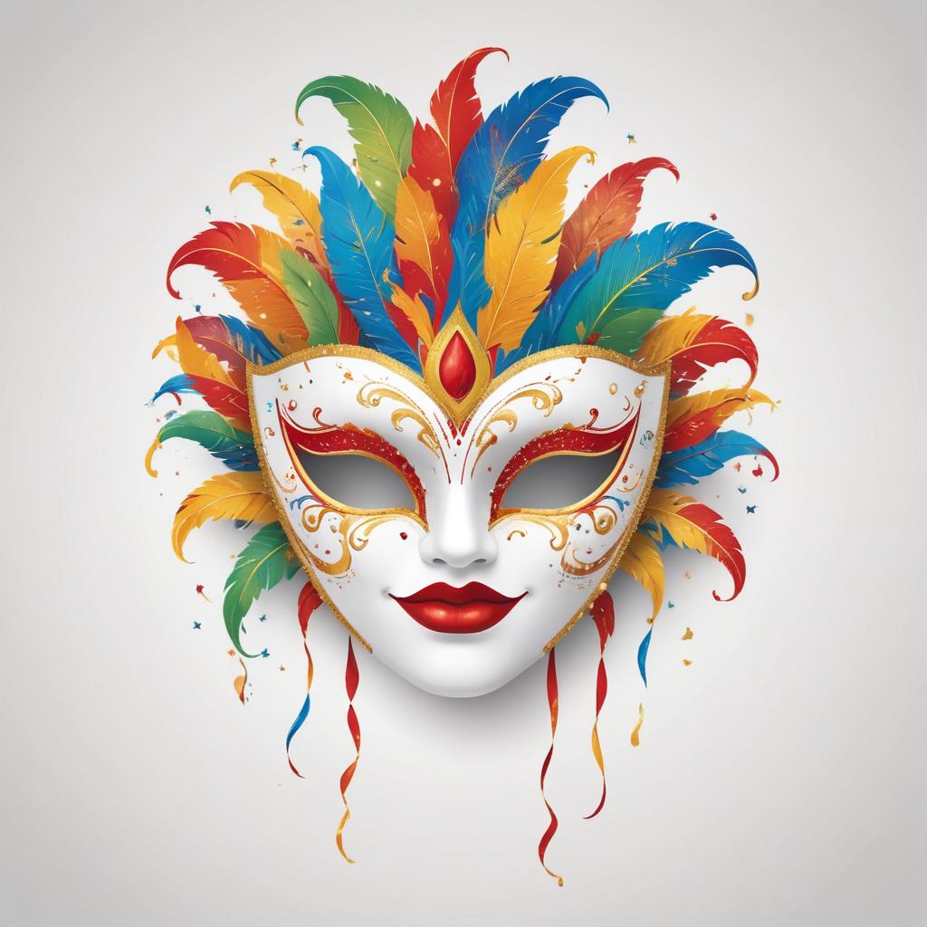 A colorful venetian mask with feathers A colorful venetian mask with feathers