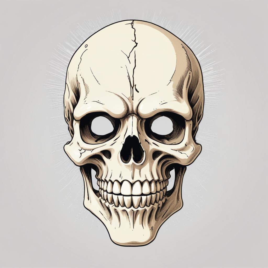 A detailed drawing of a human skull A detailed drawing of a human skull