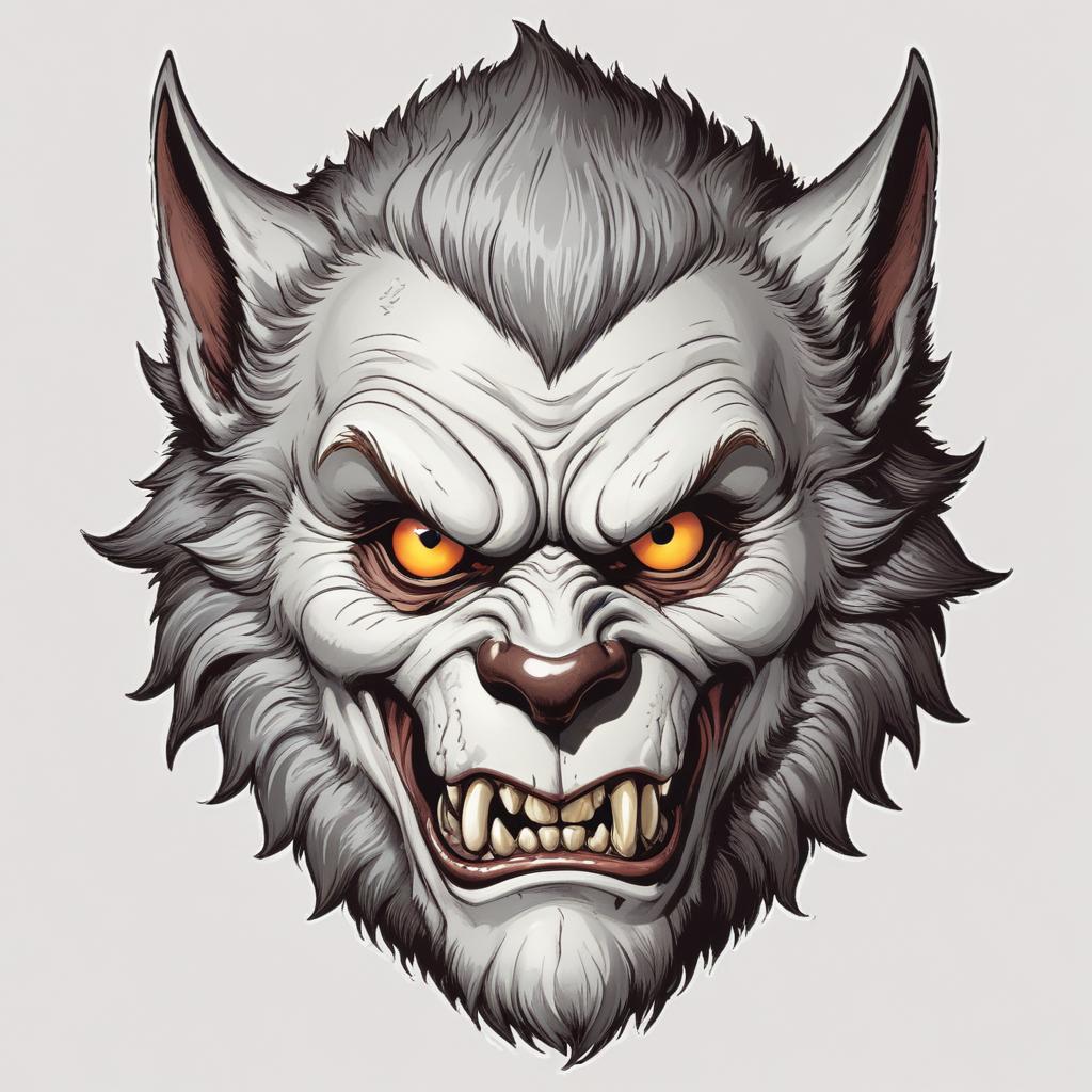 A werewolf snarls with sharp teeth A werewolf snarls with sharp teeth