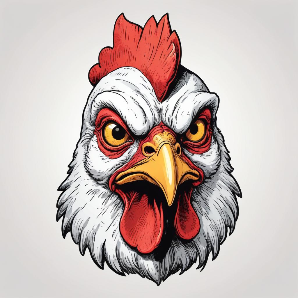 An angry rooster illustration An angry rooster illustration