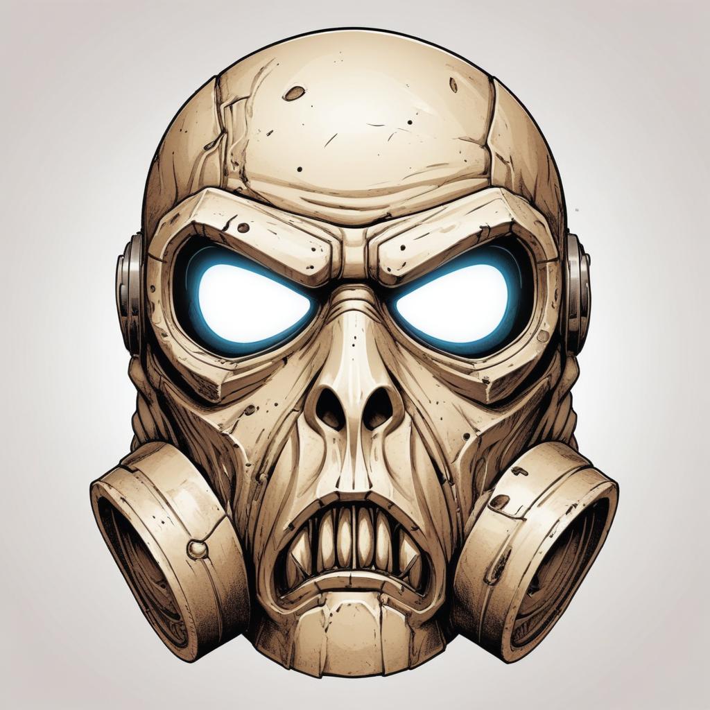 A close-up of a scary, futuristic gas mask A close-up of a scary, futuristic gas mask