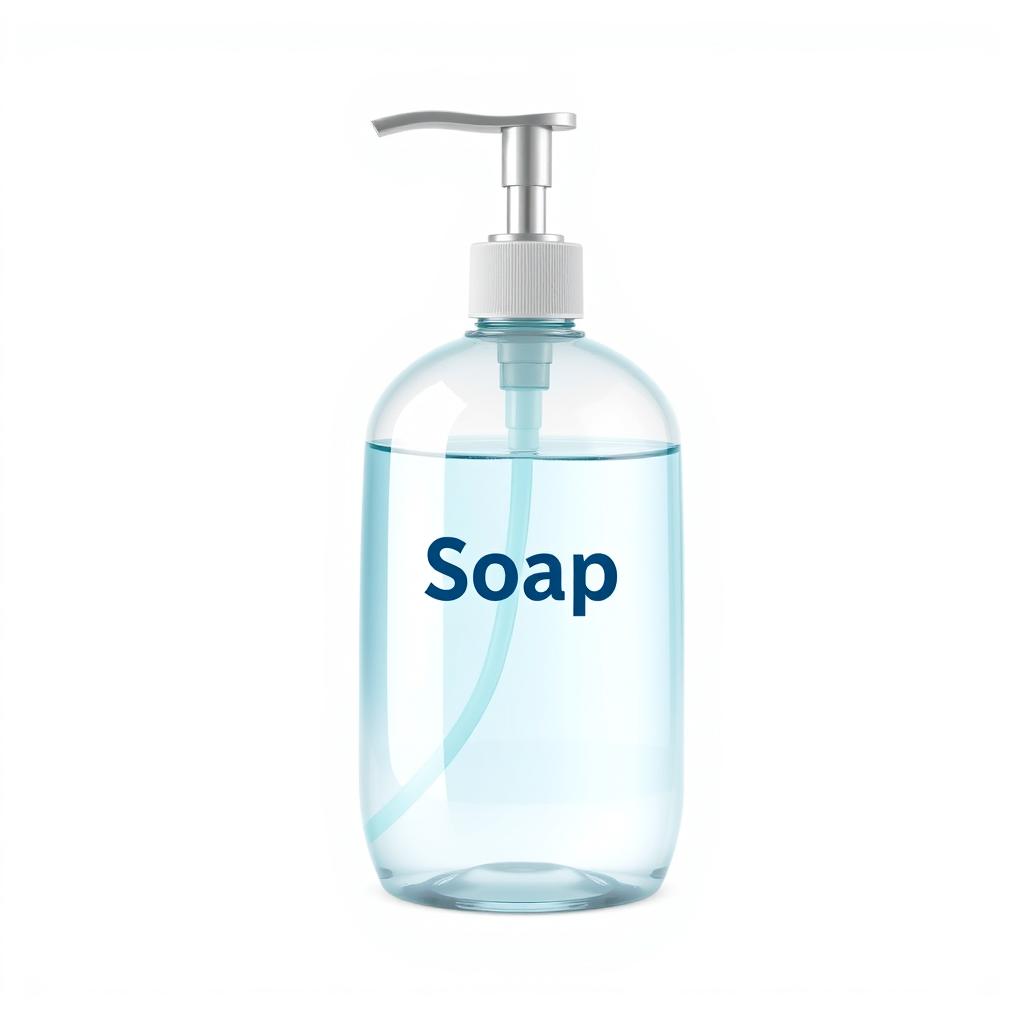 A bottle of soap on a white background A bottle of soap on a white background