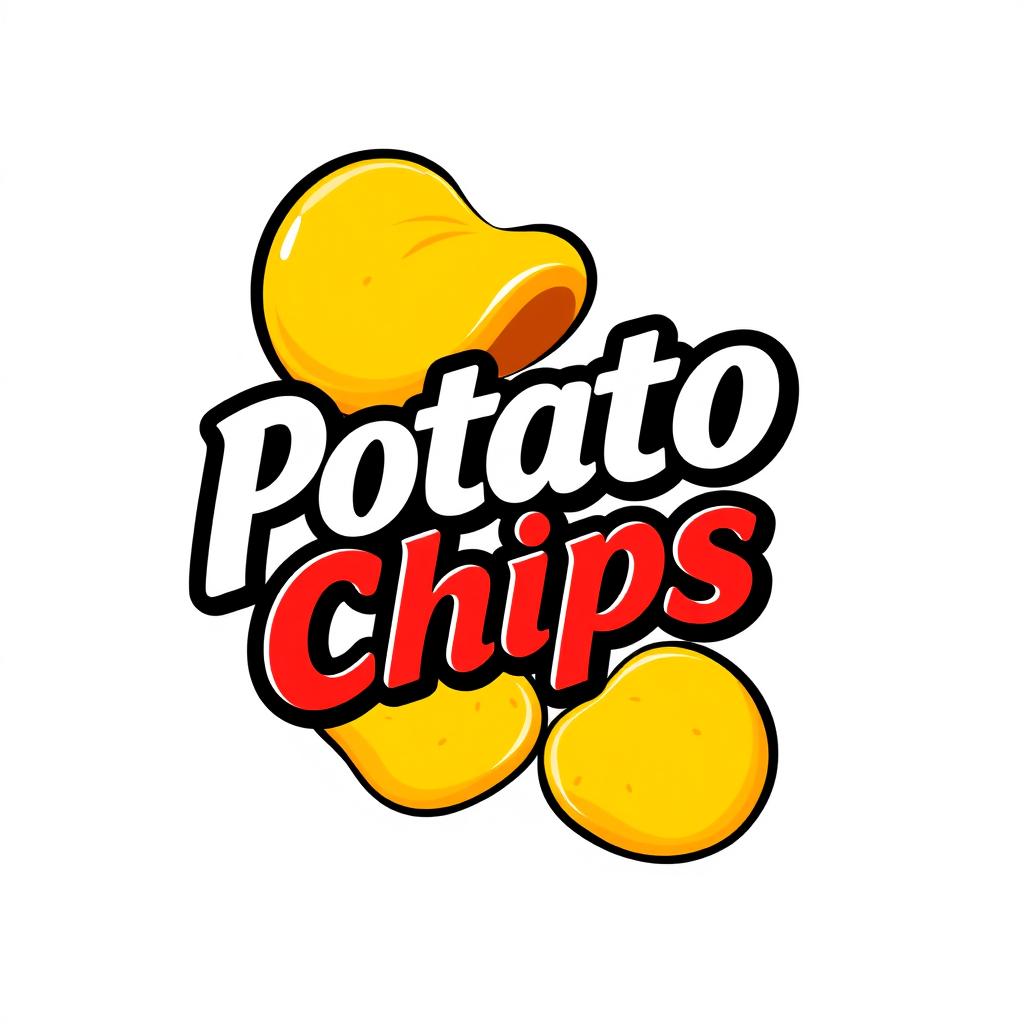 Potato chips logo with three chips Potato chips logo with three chips