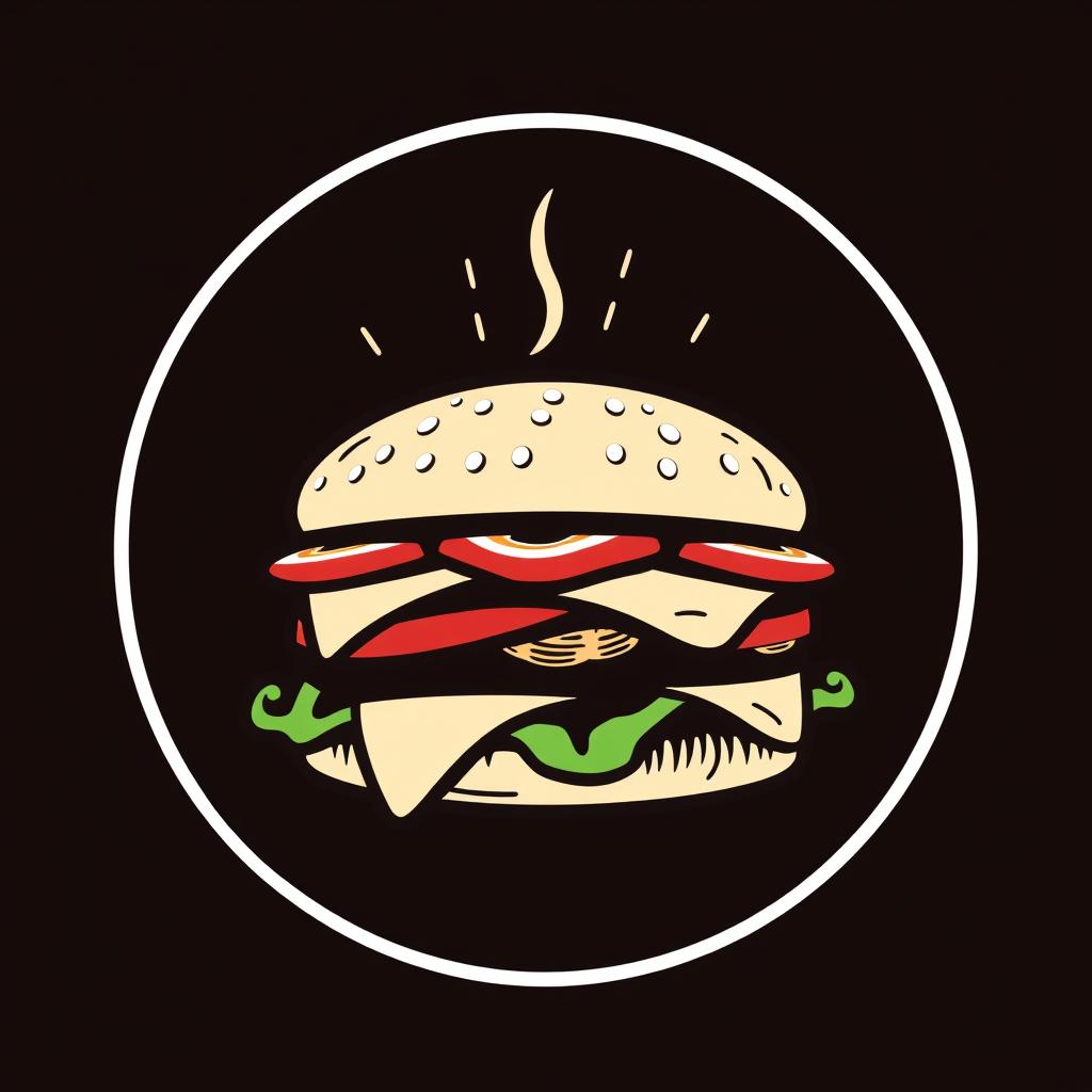 Juicy burger illustration for food design Juicy burger illustration for food design