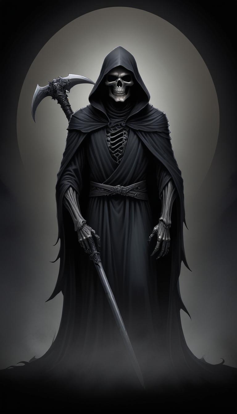 The grim reaper stands in the shadows The grim reaper stands in the shadows