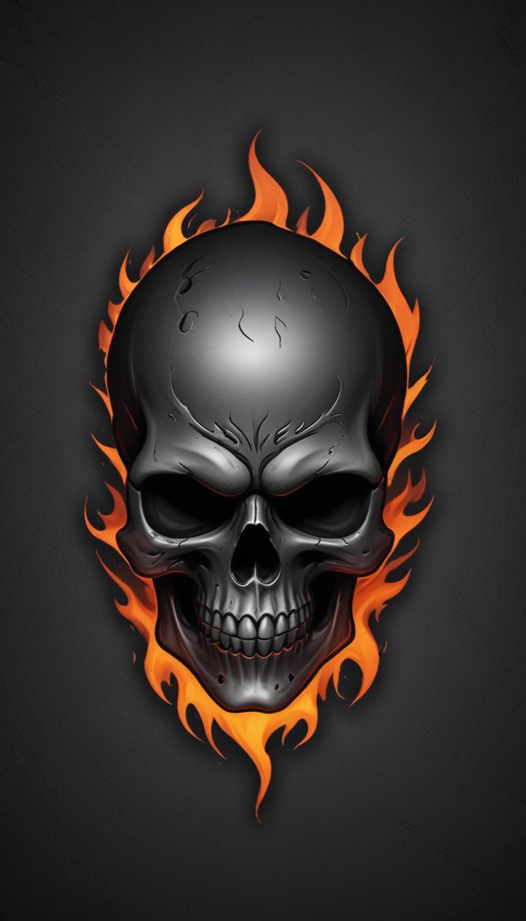 A fiery skull graphic A fiery skull graphic