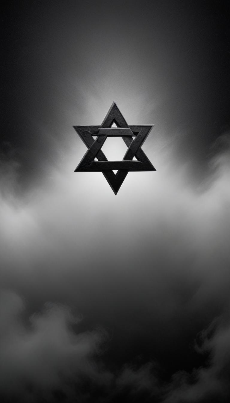 A star of david floats in the sky A star of david floats in the sky