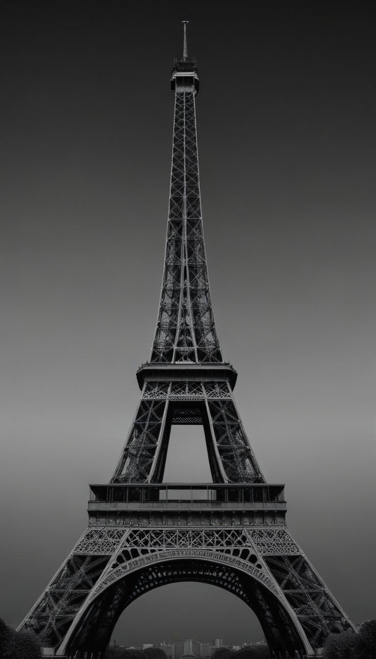 The eiffel tower stands tall against the cloudy sky The eiffel tower stands tall against the cloudy sky