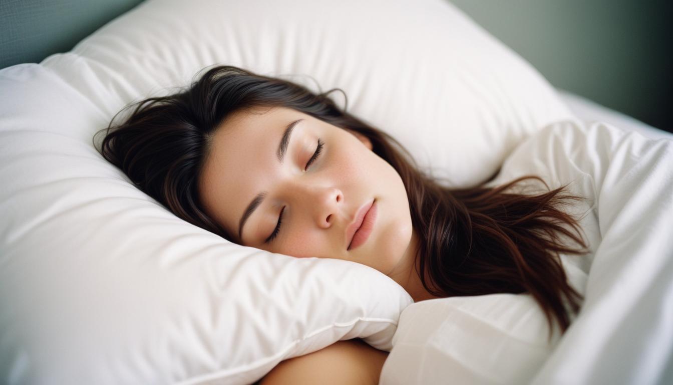 A woman sleeps soundly in bed A woman sleeps soundly in bed