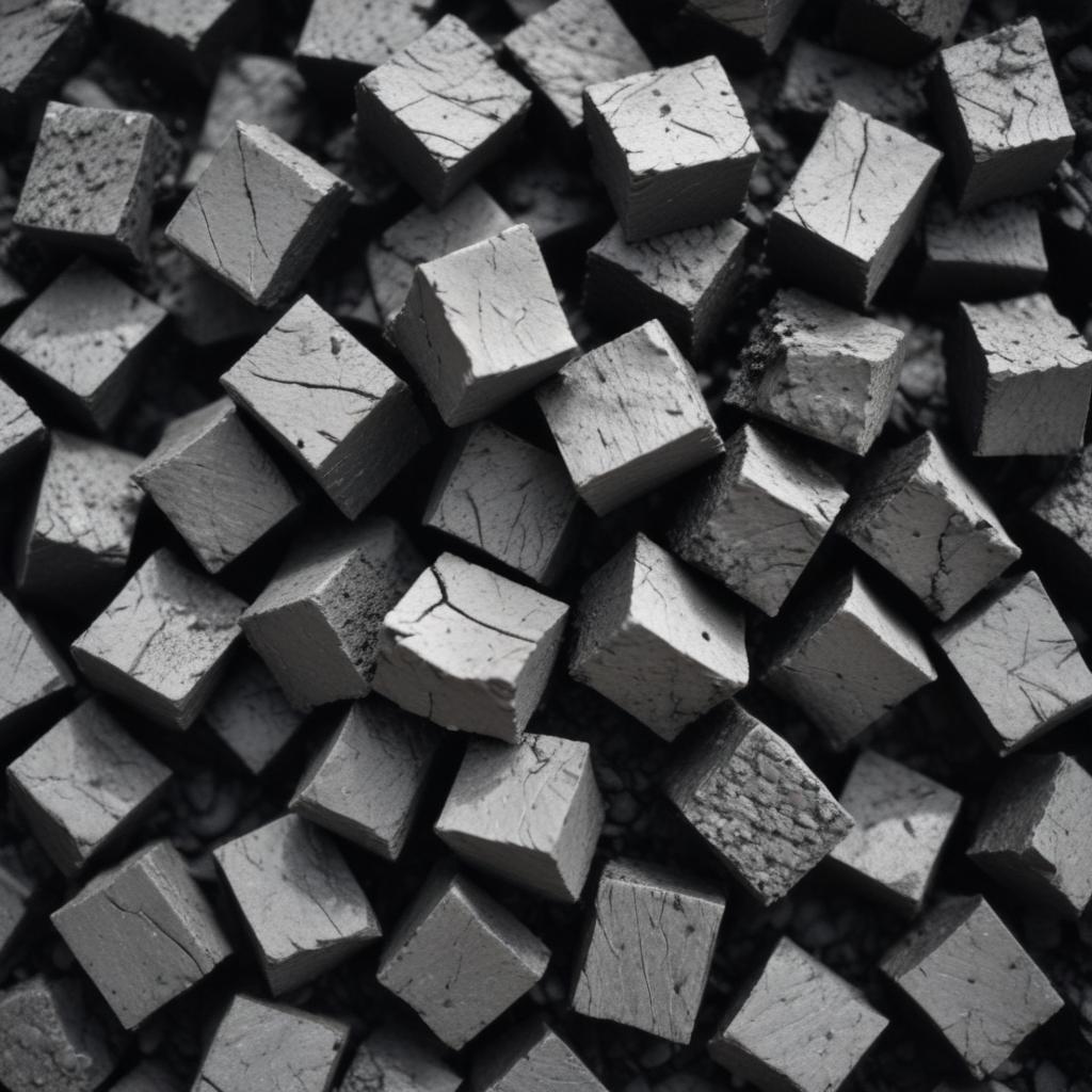 Cracked cubes form a gray, abstract pattern Cracked cubes form a gray, abstract pattern