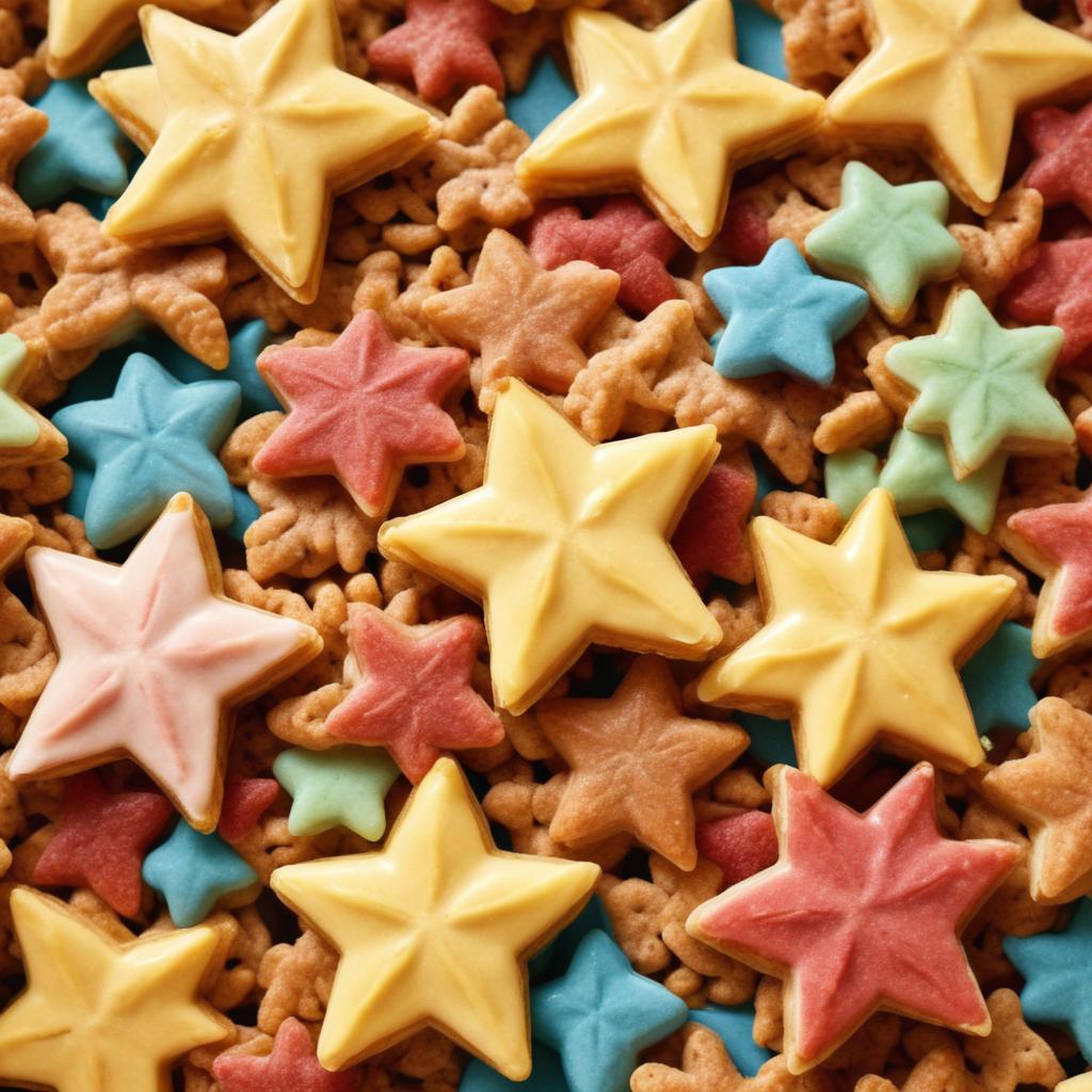 Colorful star-shaped cookies on a plate Colorful star-shaped cookies on a plate