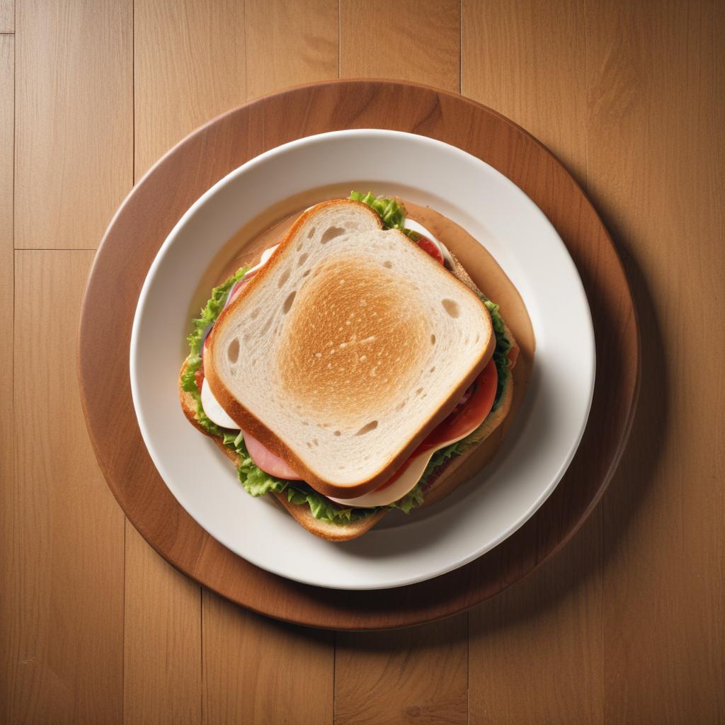 A toasted sandwich sits on a white plate A toasted sandwich sits on a white plate