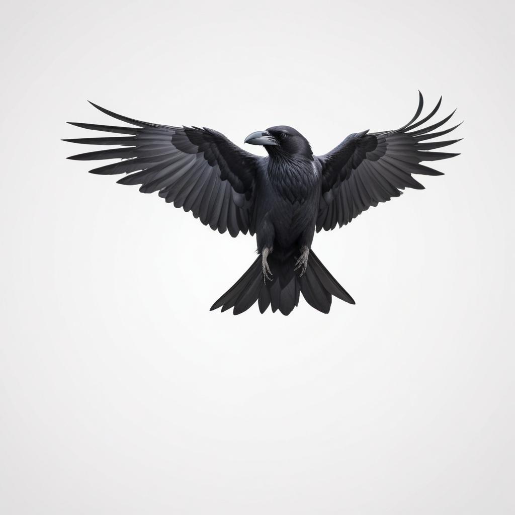 A black raven soars through the sky A black raven soars through the sky
