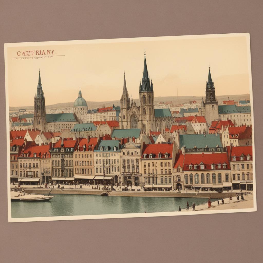 A view of the city of coutrai, belgium A view of the city of coutrai, belgium