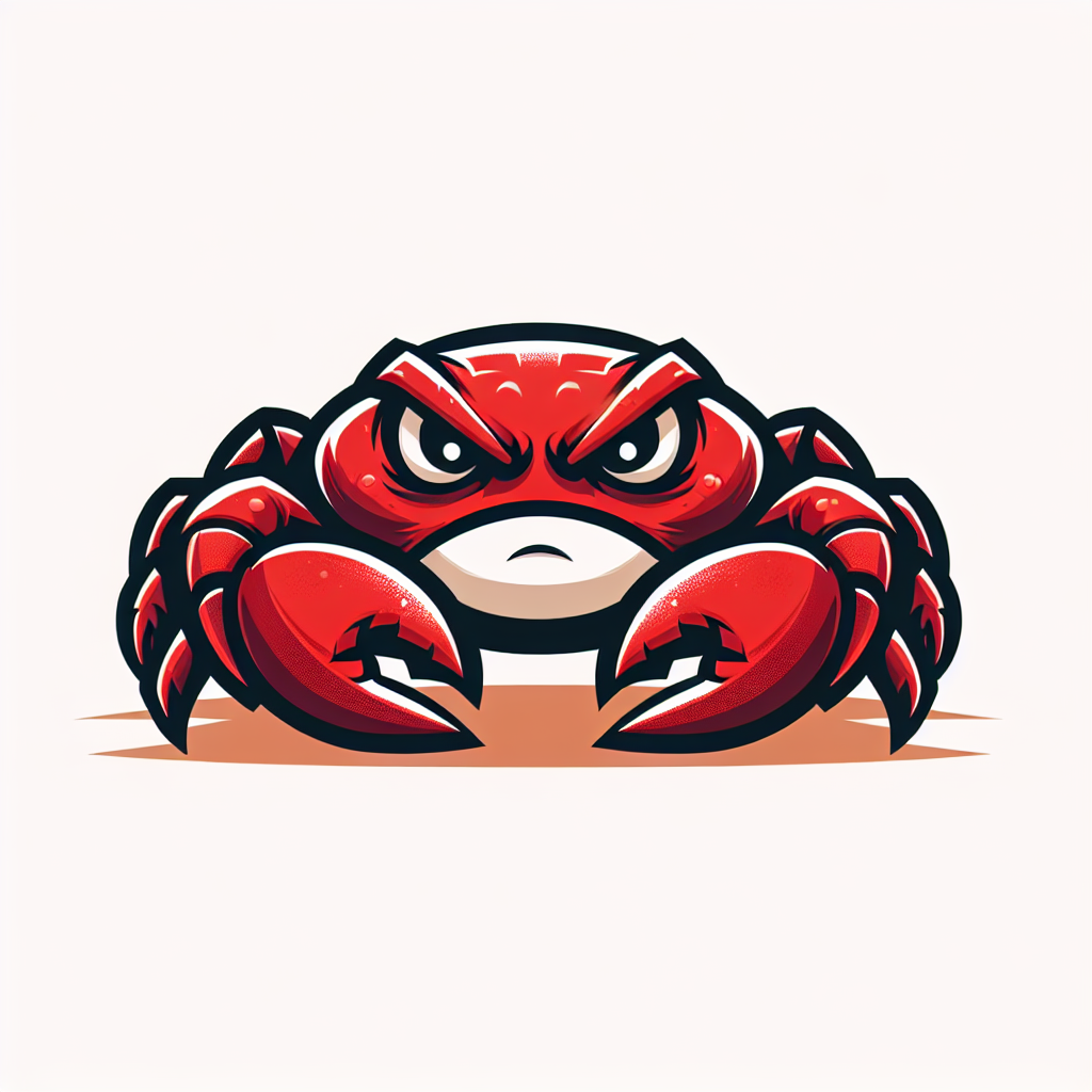 An angry red crab with big claws An angry red crab with big claws