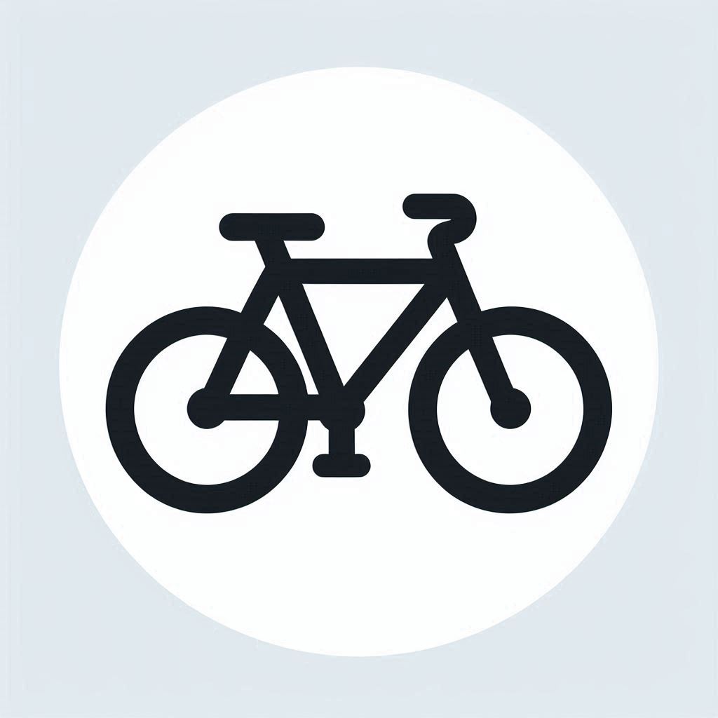 A simple black bicycle icon on a white background A simple black bicycle icon on a white background