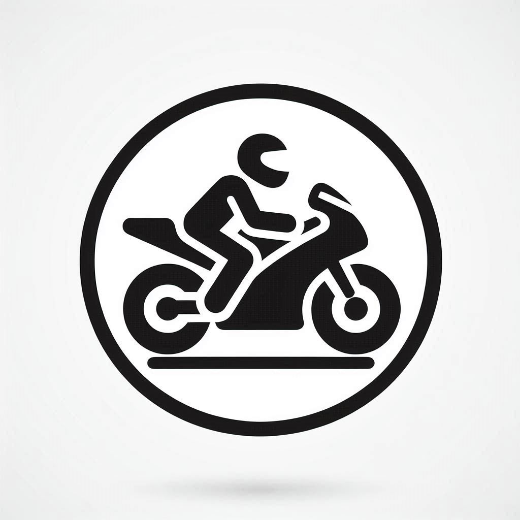 A simple icon of a motorcyclist riding A simple icon of a motorcyclist riding