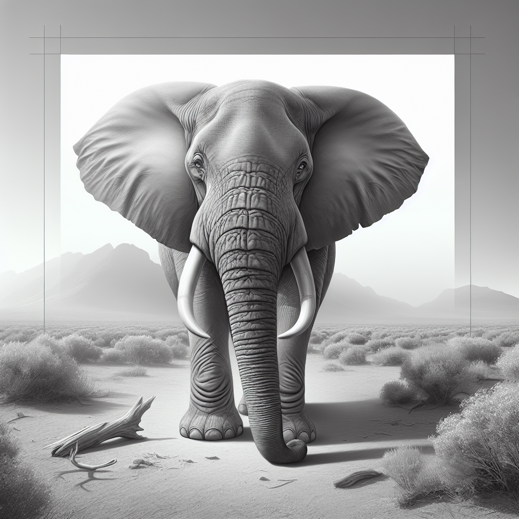 An elephant walks through a desert landscape An elephant walks through a desert landscape