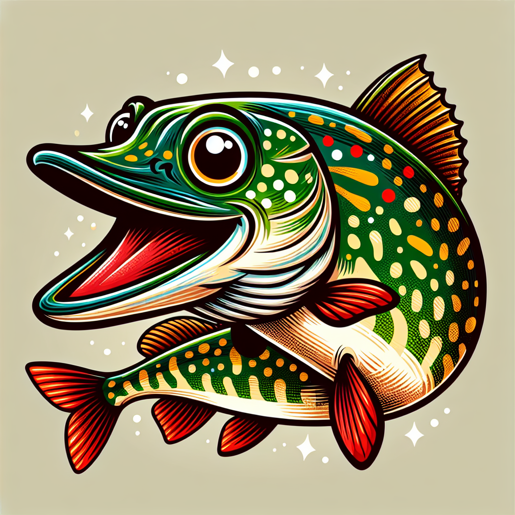 Colorful green and red fish illustration Colorful green and red fish illustration