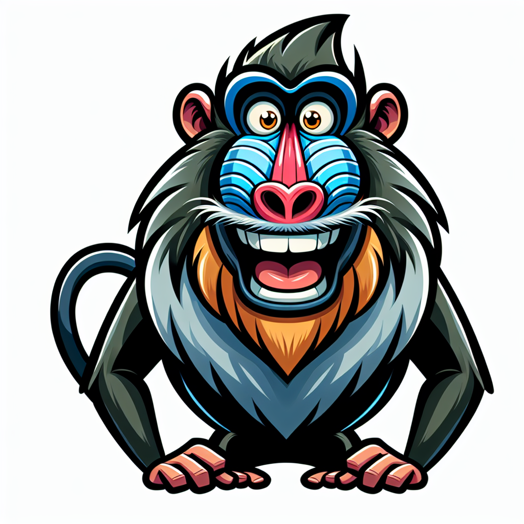 A happy mandrill monkey smiles for the camera A happy mandrill monkey smiles for the camera