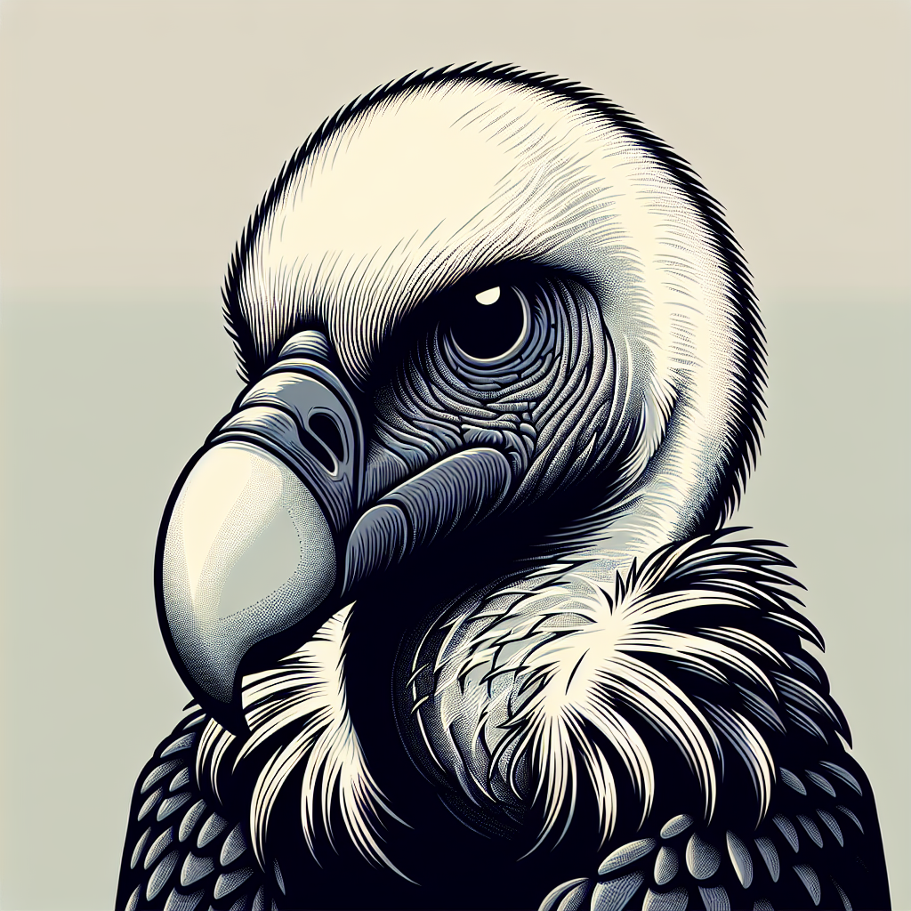 A detailed illustration of a vulture's head A detailed illustration of a vulture's head