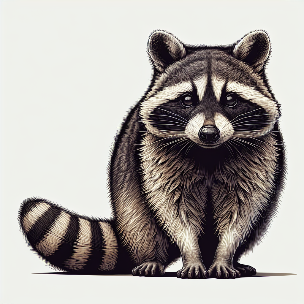 A raccoon sits on a white background A raccoon sits on a white background
