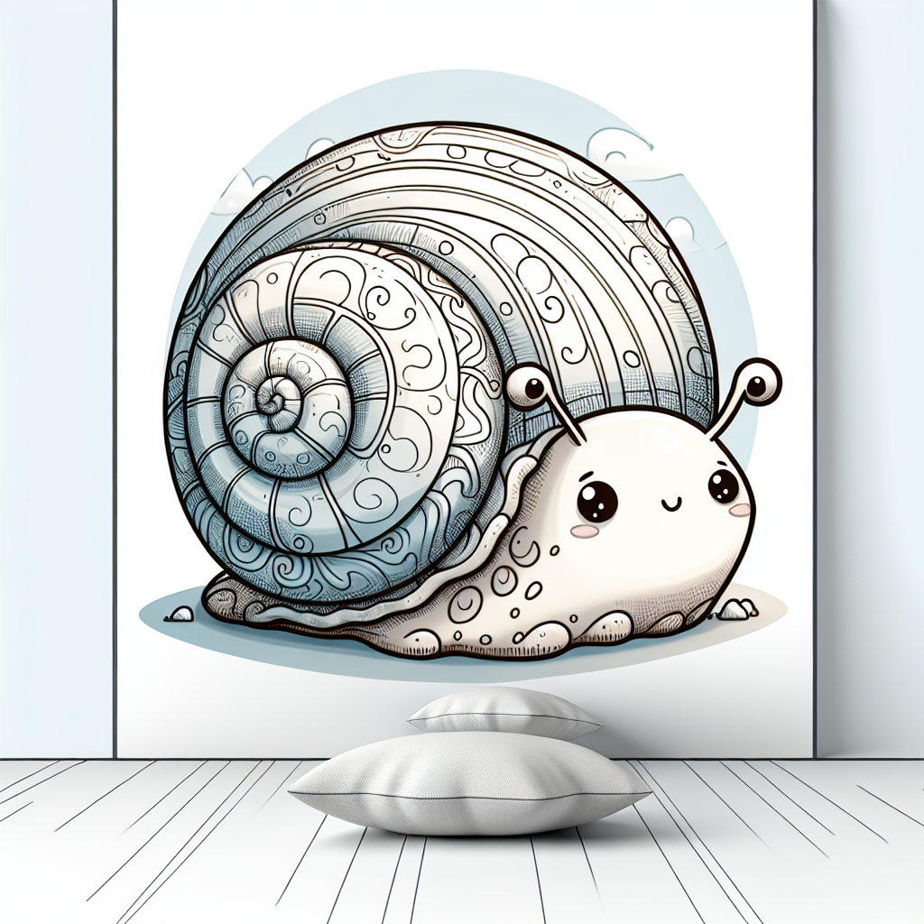 A cute snail illustration on a canvas A cute snail illustration on a canvas