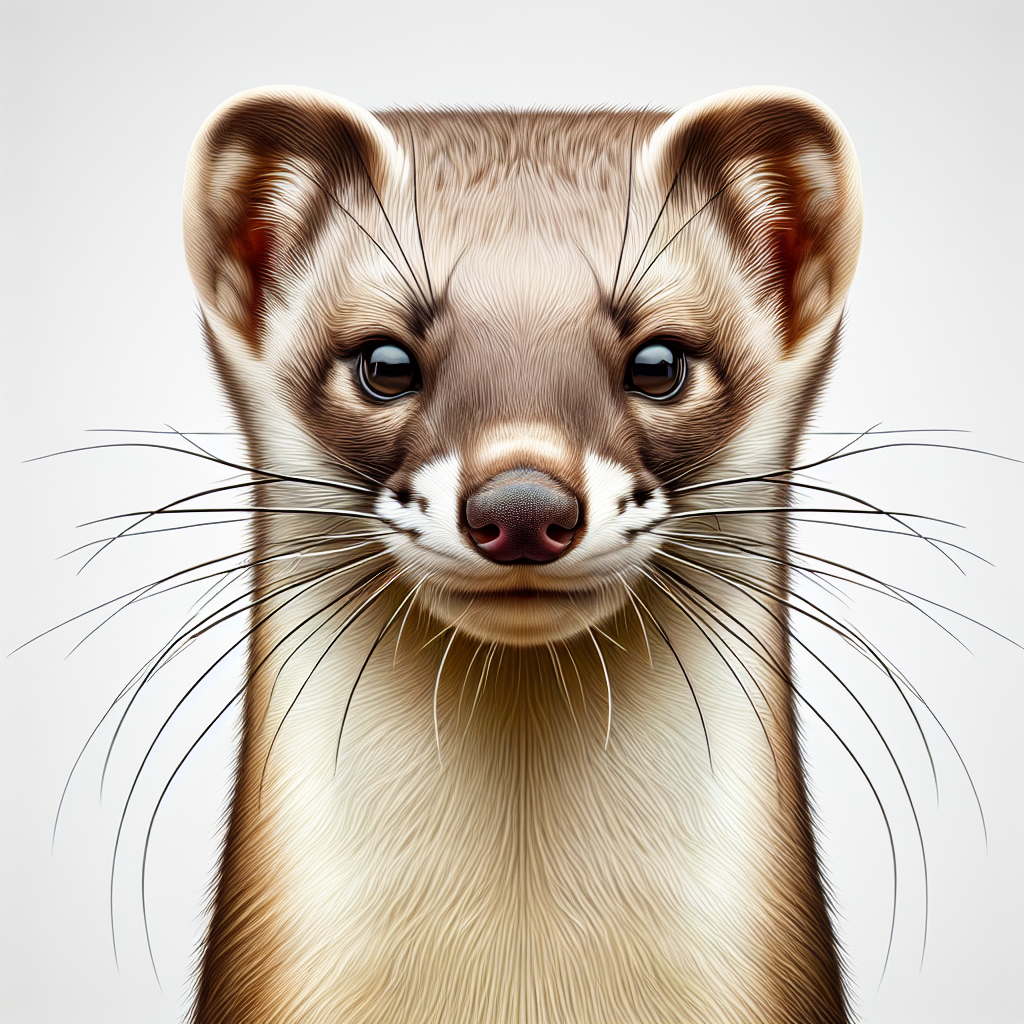 A close-up portrait of a weasel A close-up portrait of a weasel