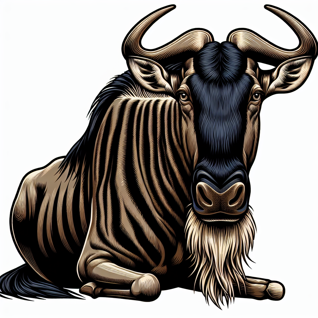 A wildebeest rests on the plains of africa A wildebeest rests on the plains of africa