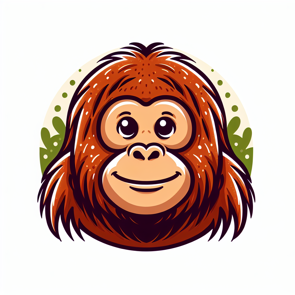 A smiling orangutan in a jungle setting A smiling orangutan in a jungle setting