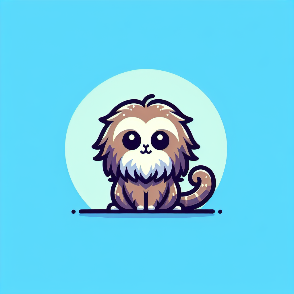 A cartoon monkey sits in front of a blue background A cartoon monkey sits in front of a blue background