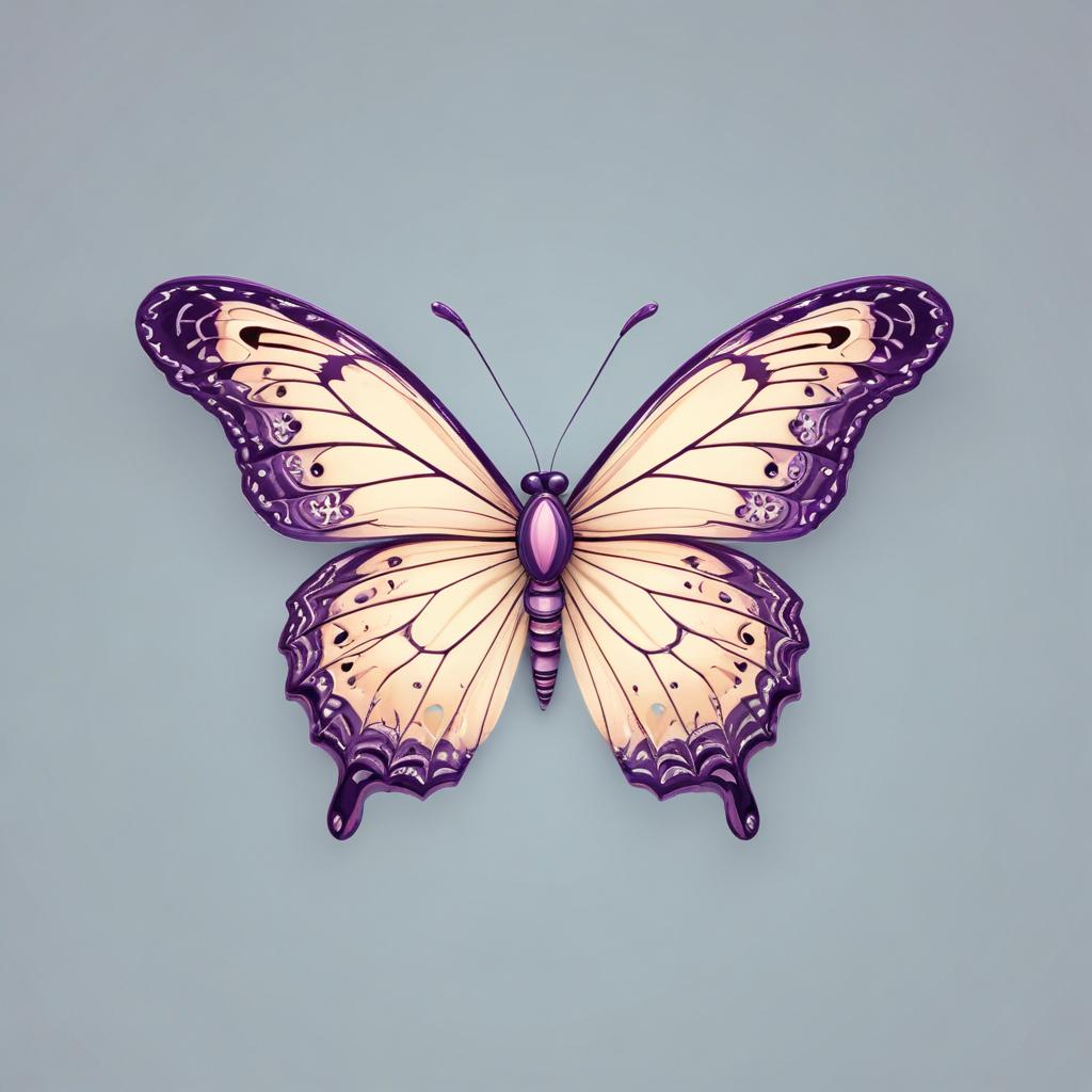 A purple and cream butterfly with intricate markings A purple and cream butterfly with intricate markings