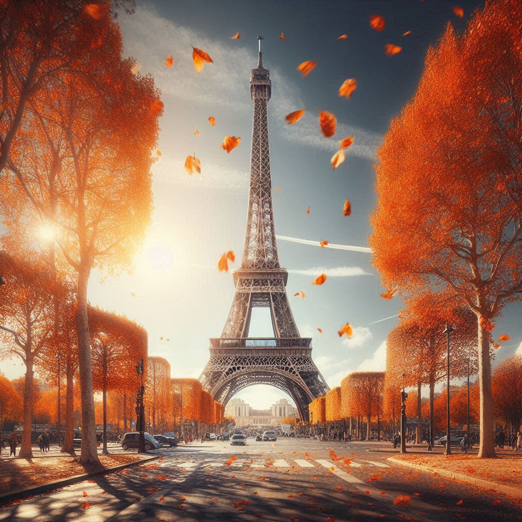 The eiffel tower stands tall in paris during autumn The eiffel tower stands tall in paris during autumn