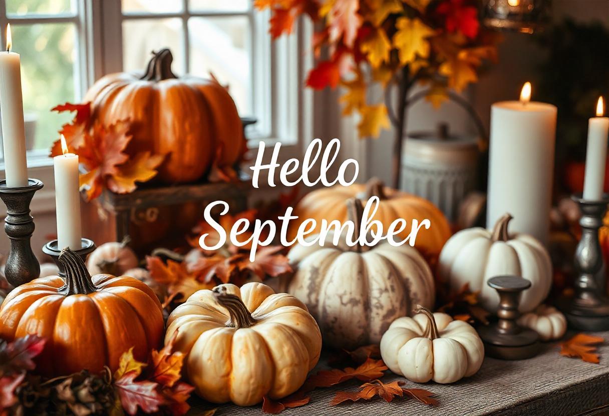 Pumpkins and candles welcome september Pumpkins and candles welcome september