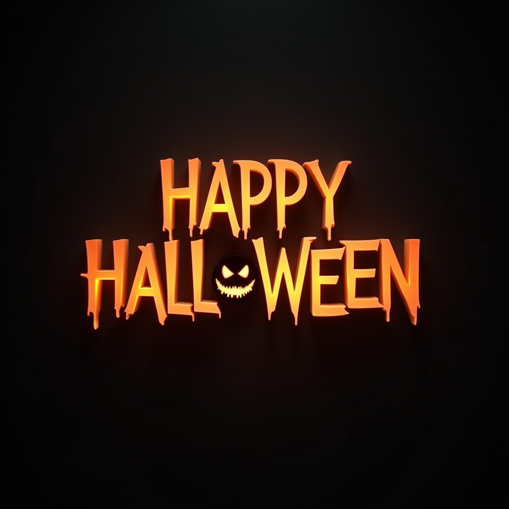 Happy halloween greeting with a spooky jack-o'-lantern Happy halloween greeting with a spooky jack-o'-lantern