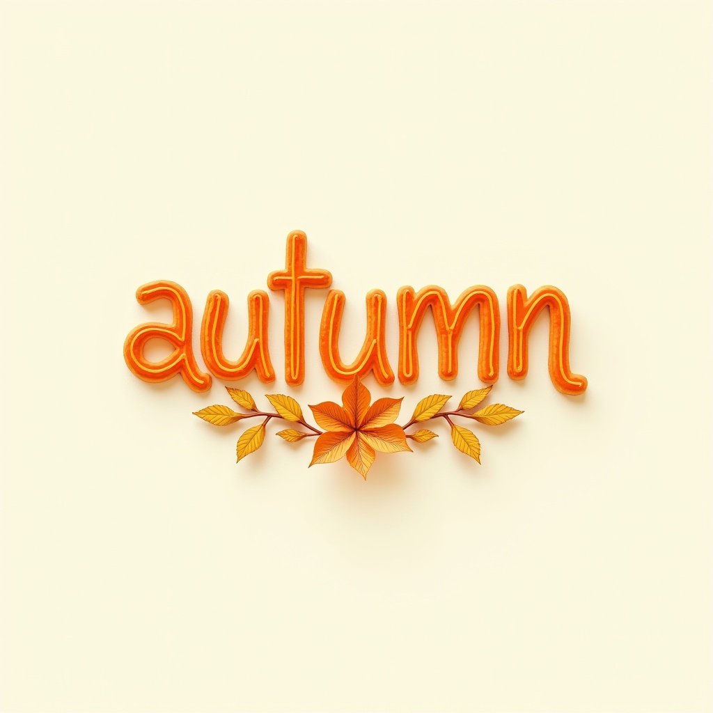 Autumn in orange on a beige background Autumn in orange on a beige background