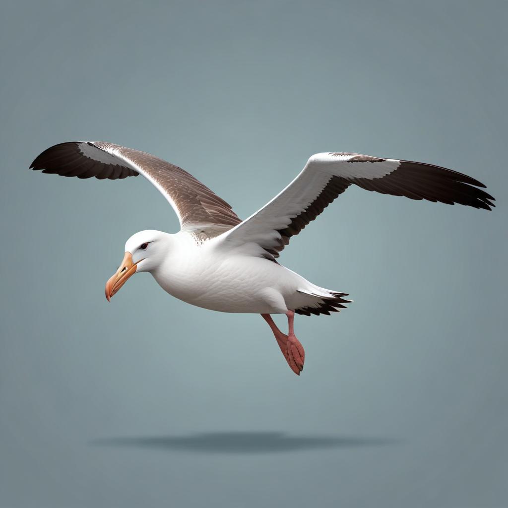A black-browed albatross glides effortlessly through the air A black-browed albatross glides effortlessly through the air