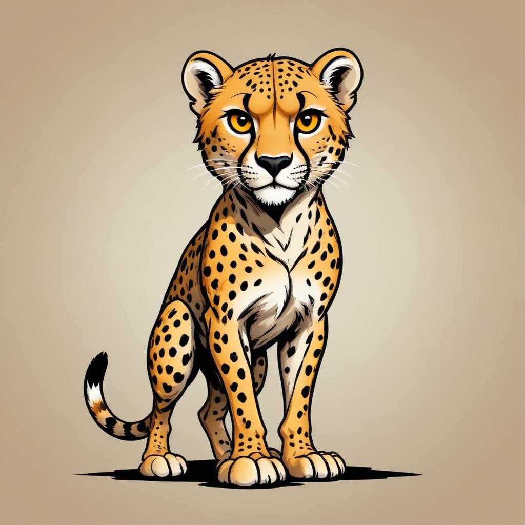 A cheetah sits and stares with a focused gaze A cheetah sits and stares with a focused gaze